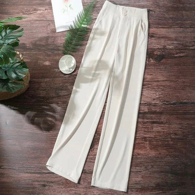Suit Wide Leg Pants for Women in Summer with A High Waistline  2023 New Loose and Slim Straight Tube Casual Chiffon Pants