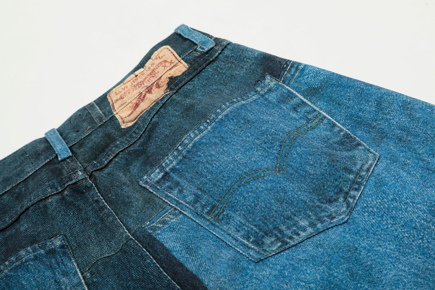 G6676# Blue Men Women Jeans Fashion Vintage Streetwear Y2K Wide Leg Jean Trouser Baggy Denim Pants