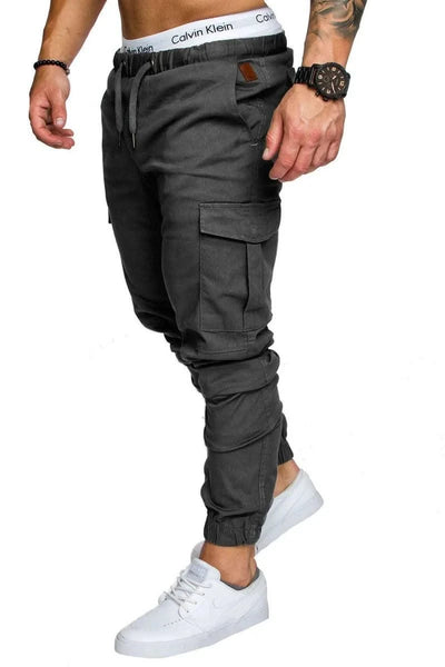 New Workwear Multi-pocket Trousers for Men, Woven Fabric Casual Pants, Leggings for Men Cargo Pants Joggers Mens Pants