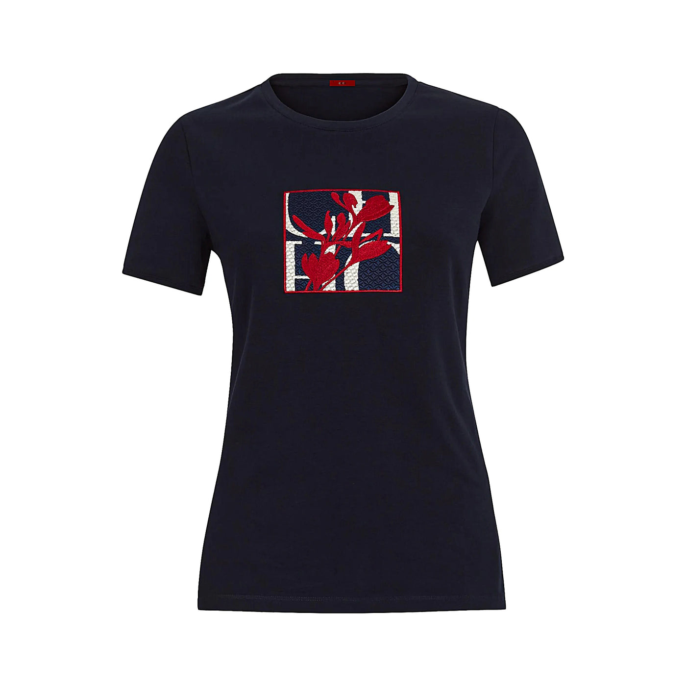 Women's T Shirts Short Sleeve O Neck Casual Flower Embroidery Design Cotton Female Tops Summer Women Tee Tops