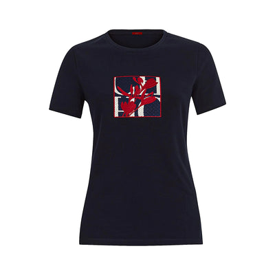 Women's T Shirts Short Sleeve O Neck Casual Flower Embroidery Design Cotton Female Tops Summer Women Tee Tops