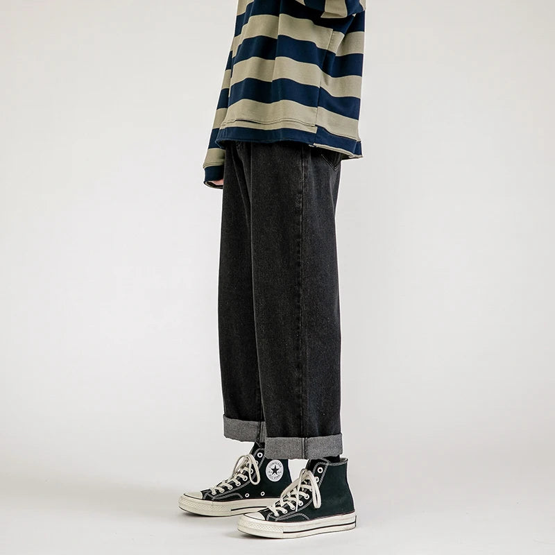 Men's Jeans Pants Straight Trousers for Men Jean Spring Denim Mens Man Male Trendyol Streetwear Korean Fashion Men Boys  Sale