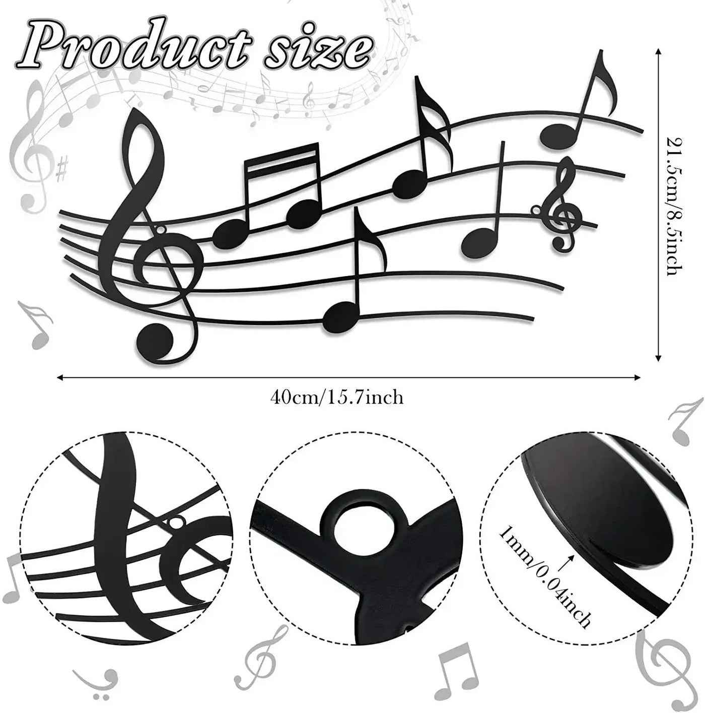 Music Note Wall Decor Metal Music Notes Wall Art Music Theme Note Decor