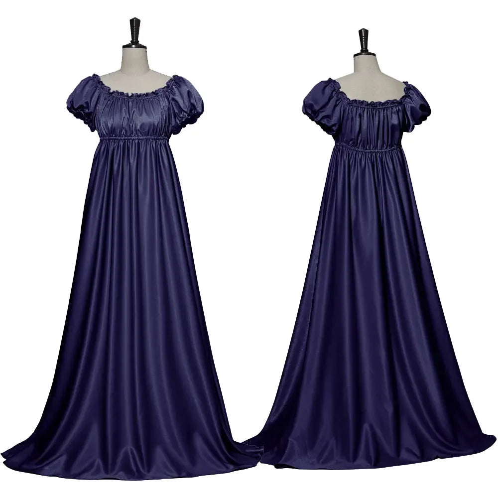 Medieval Dress Women Off Shoulder Renaissance Victorian Regency Dress Costume Wench Retro Gown Halloween For Women Pink Blue