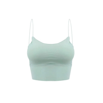 Women Crop Tops Ice Silk Summer Bra Sports Spaghetti Strap Top