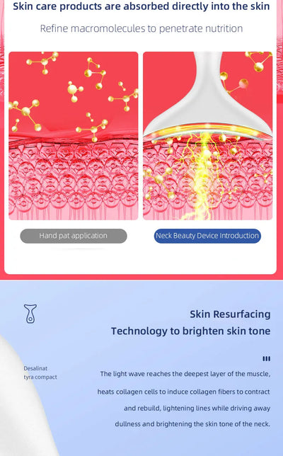Neck Beauty Massage Instrument EMS Microcurrent LED Facial Electric Introduction Lifting And Firming Beauty Massage