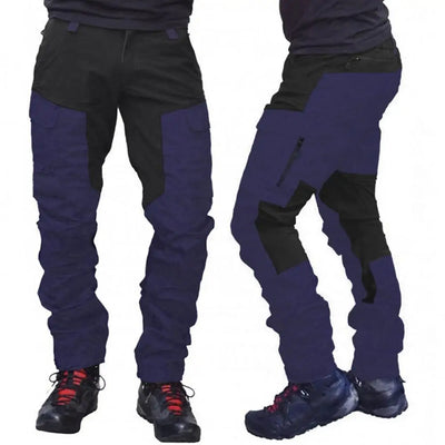 Windproof Cargo Pants Men Summer Long Work Trousers Male Outdoor Color Block Multi Pockets Sports Camping Fishing Pant