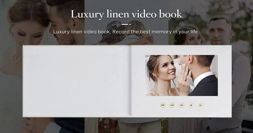 Linen Bound Video Book Wedding Video Album Up to 3 hours of video