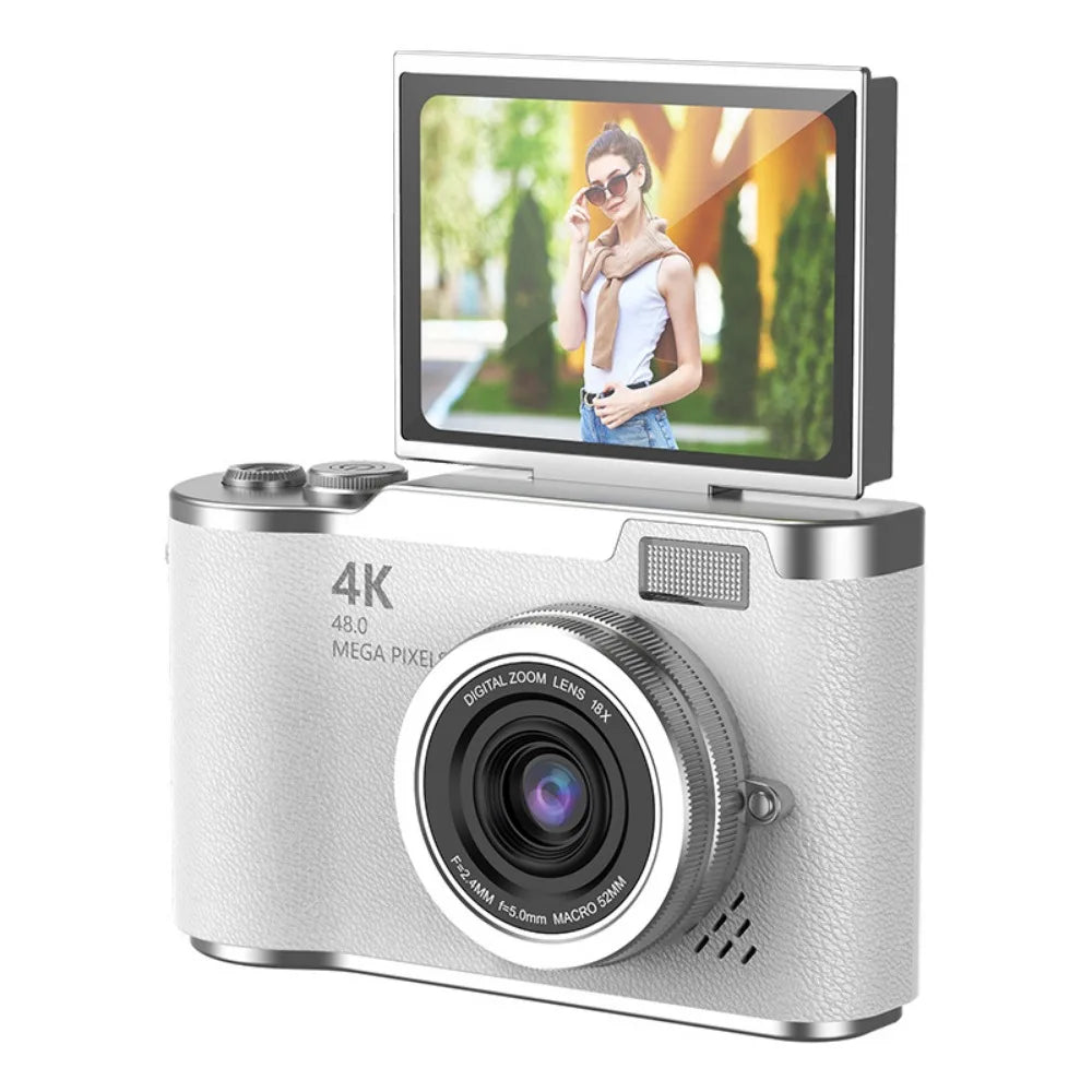 High-Definition HD Digital Camera 4K 48MP 8X Digital Zoom Video Camcorder CCD with Hanging Straps Flip Screen