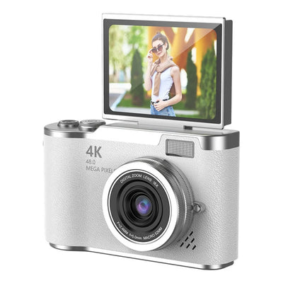 High-Definition HD Digital Camera 4K 48MP 8X Digital Zoom Video Camcorder CCD with Hanging Straps Flip Screen