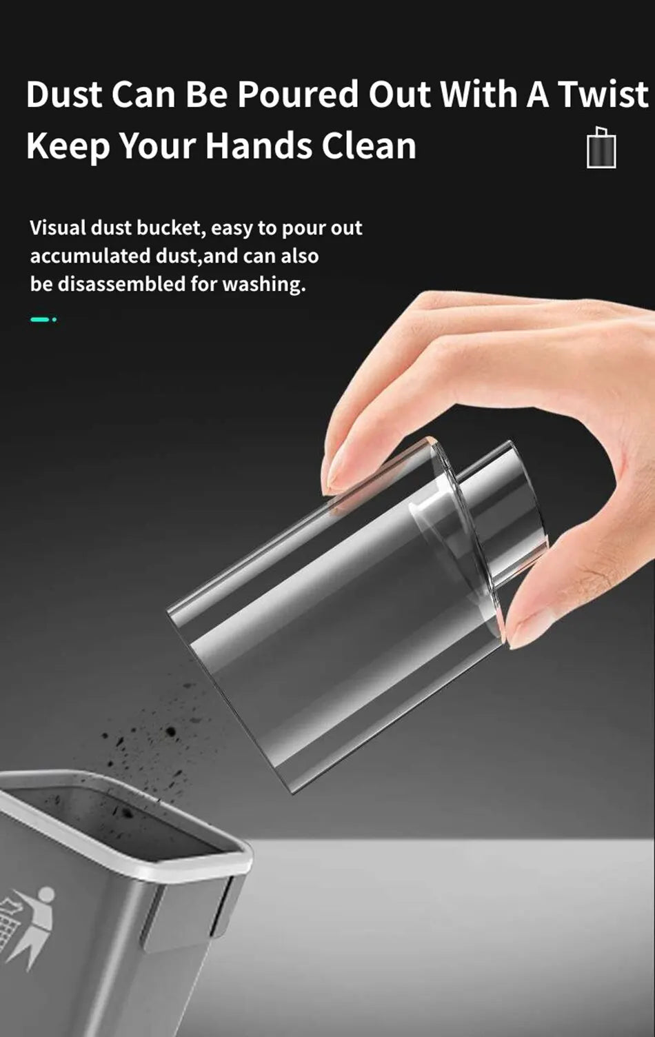 Portable Mini Car Vacuum Cleaner Rechargeable Handheld Automotive Vacuum Cleaner For Car Dust Catcher Cyclone Suction