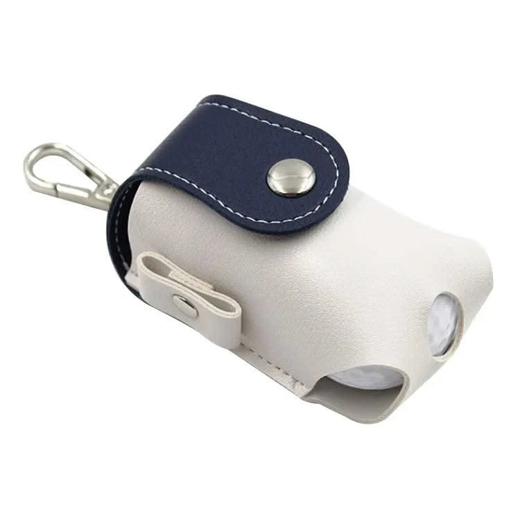 Golf Ball Mini Bag PU Leather with Golf Tees Golf Ball Pouch Hang on Waist Bag Golf Belt Gift for Husband Golf Sport Accessories