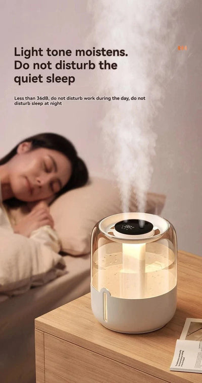 Humidifier 3.8L Large Capacity USB Dual Spray with Night Light Digital Display Aroma Diffuser Home Office Bedroom