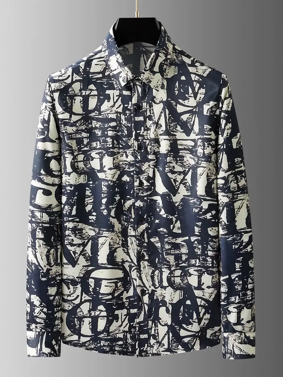 Printed Shirts Are Fashionable and Handsome Long-sleeved Trendy Personality Men's Casual Shirts