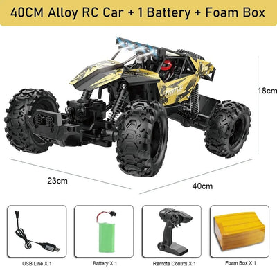 1:10 4WD RC Car With Led Lights Remote Control Cars Buggy Off Road 4x4 Radio Control Alloy Trucks Boys Toys for Chil