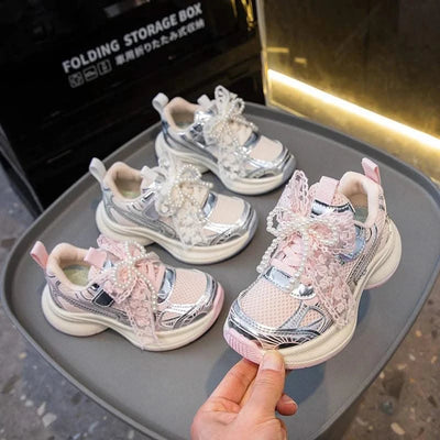 Children Sports Shoes 2025 New Spring Autumn Boys White Shoes Girls Breathable Mesh Casual Soft Sole Sneakers Kids Running Shoes