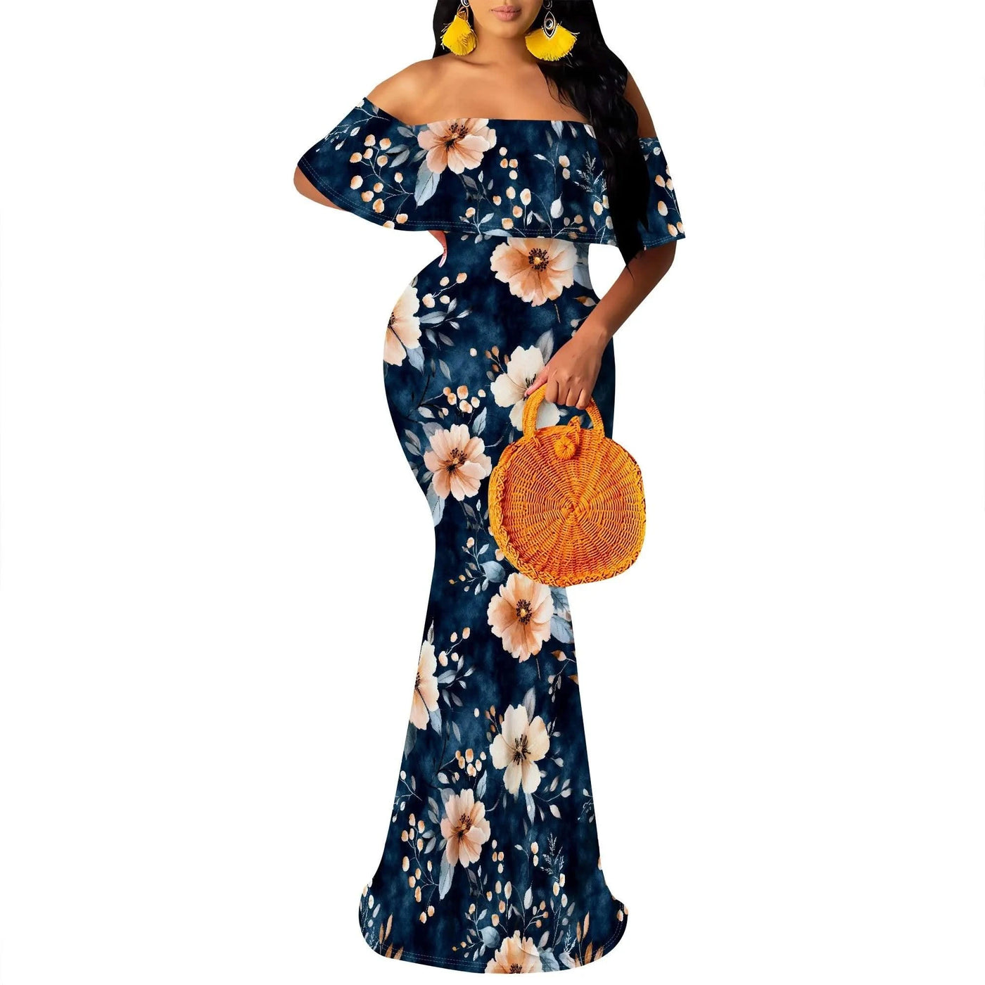 Women's 2025 Summer Trendy Dress Floral Strappy Backless Maxi Dresses Sexy Bodycon Evening Party Long Dress