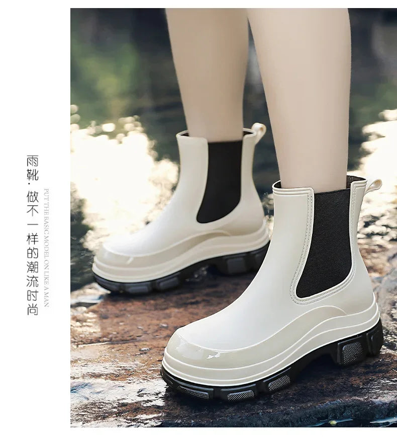 Women's Rain Boots with Flat Heels, Year-round Bestseller Are Casual Waterproof and Anti-slip High-quality EVA Outdoor Boots