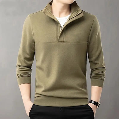 New Men's Sweatshirts Autumn and Winter Warm and Simple Personalized Trendy Tops Half-high Neck Base Shirt