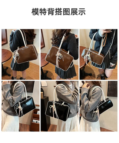 Designer Bowling Tote Women's Oversized Shoulder Bag, High-Capacity Office Handbag, Fashionable Minimalist Crossbody Purse