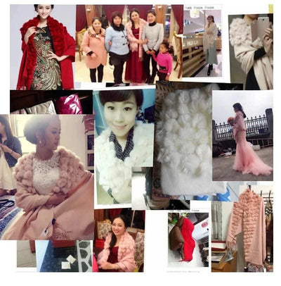 Winter Thick  Genuine Rabbit Fur Scarf for Women