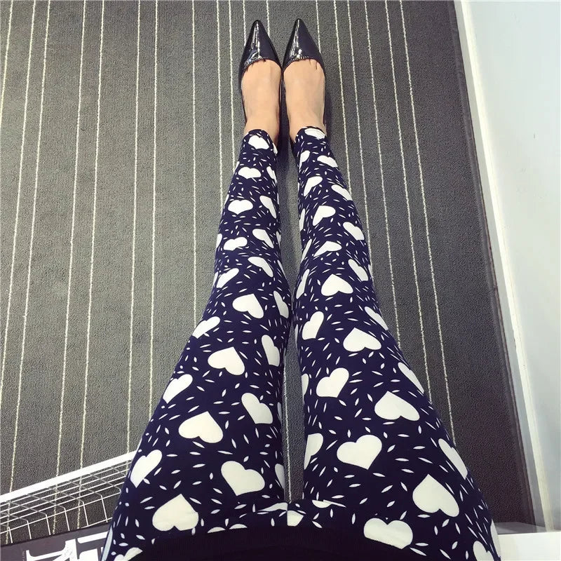 Women Charm Leggings New fashion Pattern Workout Jeggings Best Ladies Elastic Flower Pants