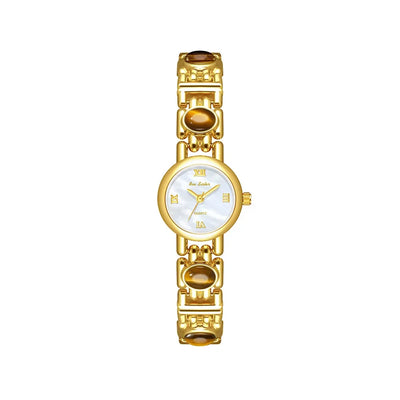 2025 High-End Vintage Woman Watches Fashion Elegant Natural Jade Stones Quartz Watch Retro Waterproof Hand Clock Gifts