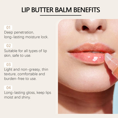Eelhope Glossier Lip Balm Repair Lip Moisturizer Deep Nourishing Lip Shine Hydrating Skin Barrier Repair Care Korean Lip Balm
