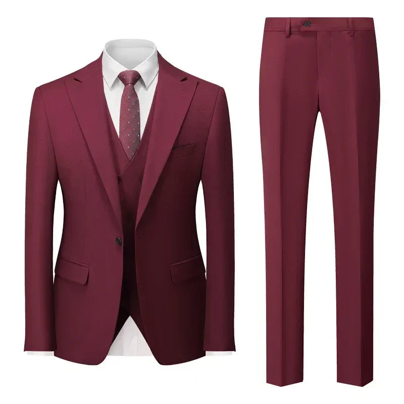 Italian Business Gentleman Slim Suit, Groom Wedding Blazers, Men's Blazers, Italian Costume, Sizes M to 5XL