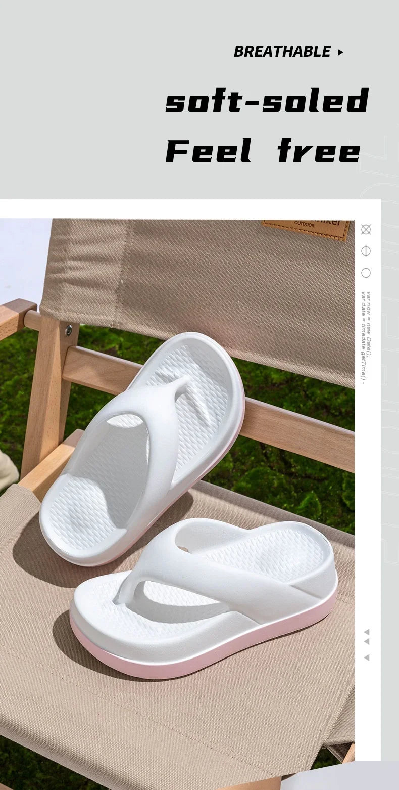 Platform Flip Flops for Women, Outdoor Beach Sandals 2025 Popular Design Non-slip Slippers Comfortable, Soft And Thick Sole