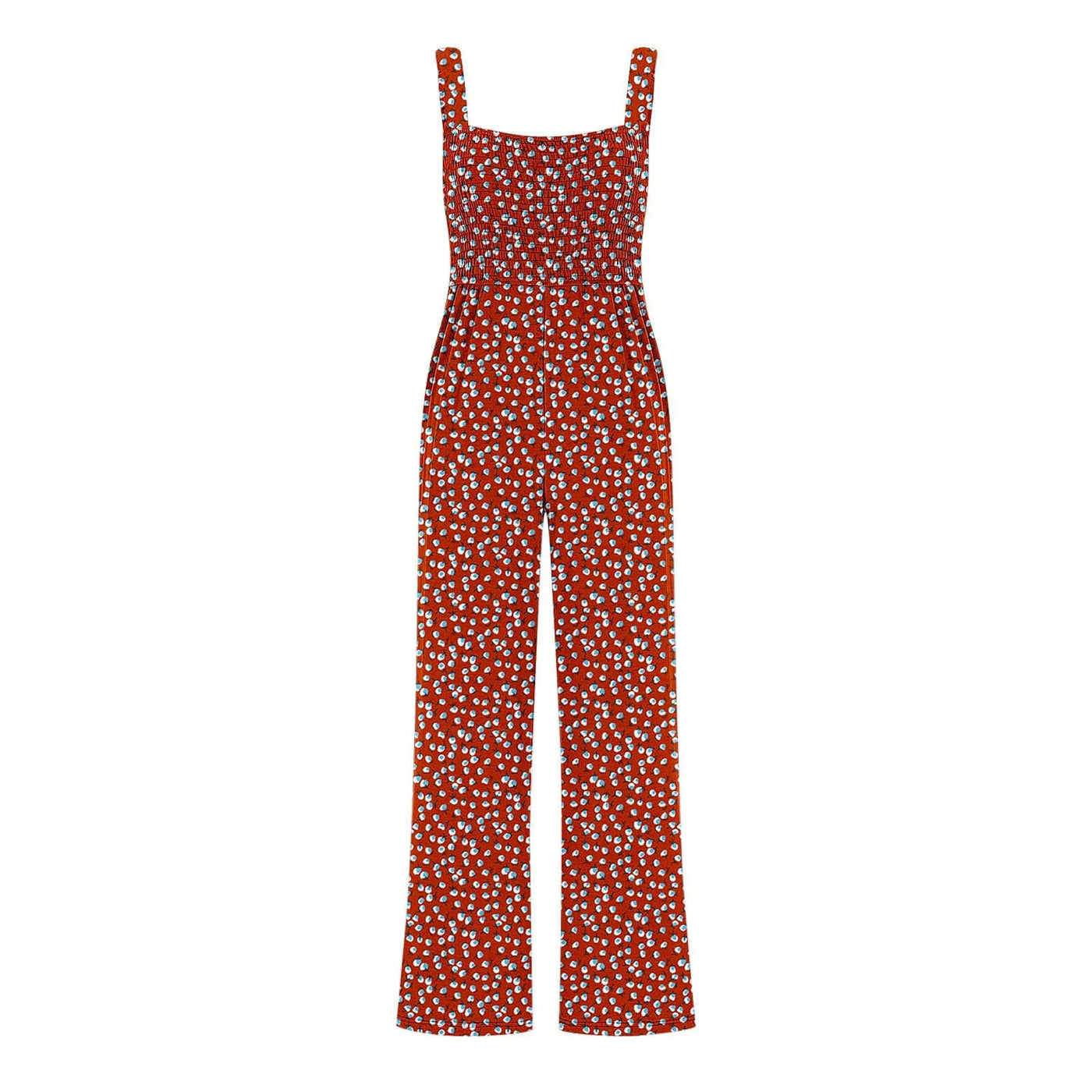 Summer Sexy Sling Jumpsuits Women'S Fashion Printed Loose Pencil Pants Casual Streetwear Elegant Party Female Spaghetti Rompers