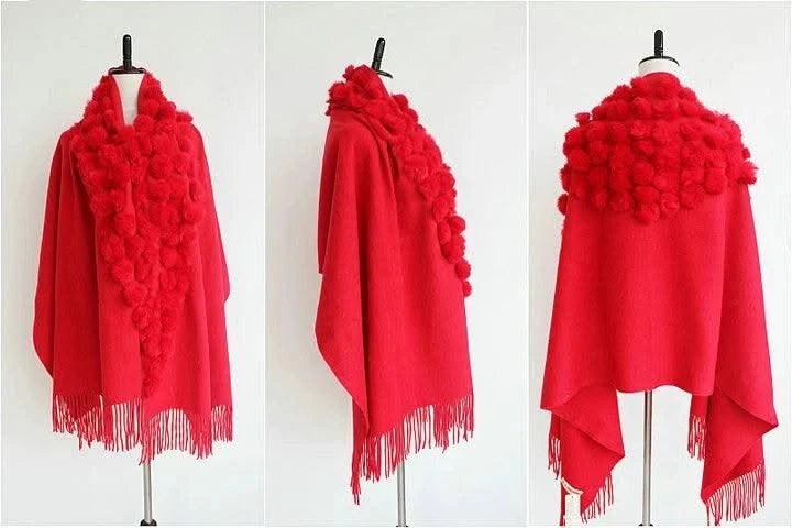 Winter Thick  Genuine Rabbit Fur Scarf for Women