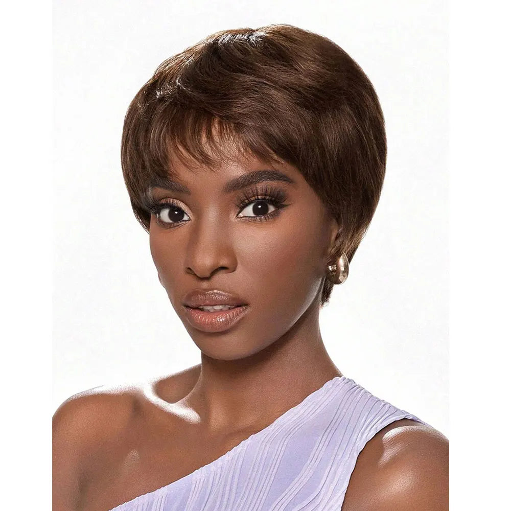 Short Blonde Wig with Bangs Short Pixie Cut Wig Human Hair 613 Blonde Human Hair Wig for Women Full Machine Party Cosplay Wigs