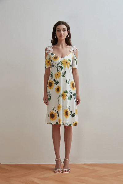 Women'S Elegant Dresses 2025 Summer New Women's Fashionable Lace V-neck classic style Dress Summer Casual Bohemian Daily dress