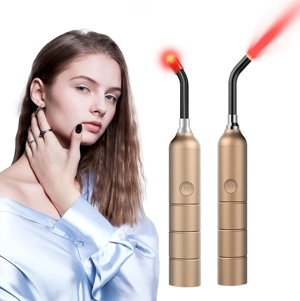 Red Light Therapy Device Cold Sore Canker Sore Treatment Infrared Light Therapy Wand for Mouth Nose Ear Knee Feet Hands Ankle