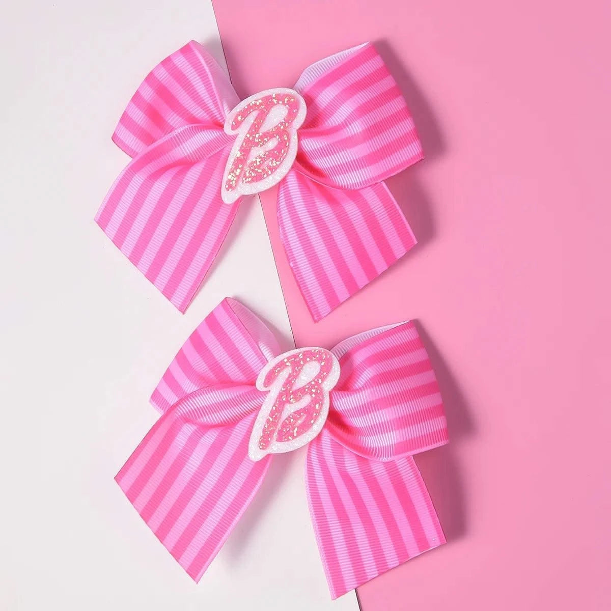 2 women's pink thread webbing with green onion powder lettering two ear clip Fashion personality cheapest items available girl m