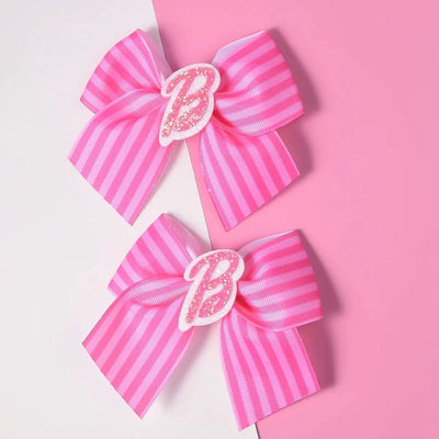 2 women's pink thread webbing with green onion powder lettering two ear clip Fashion personality cheapest items available girl m