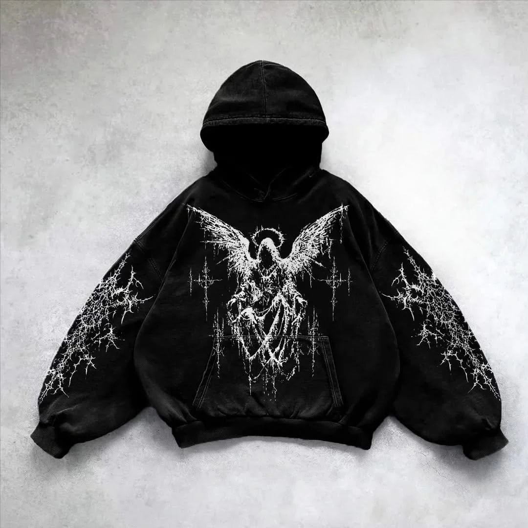 High Street Y2K Zipper Hoodie Graphic Print Rock Gothic Zip Up Hooded Sweatshirt Harajukus Streetwear Vintage Pullover hoodies