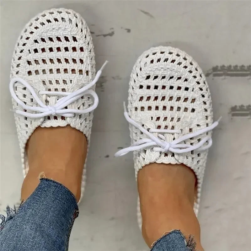 Women's Flip-flops Slippers 2023 Summer Shoes for Women Sandals Fashion Hollow Out Breathable Beach Shoes Lace-up Ladies Slipper
