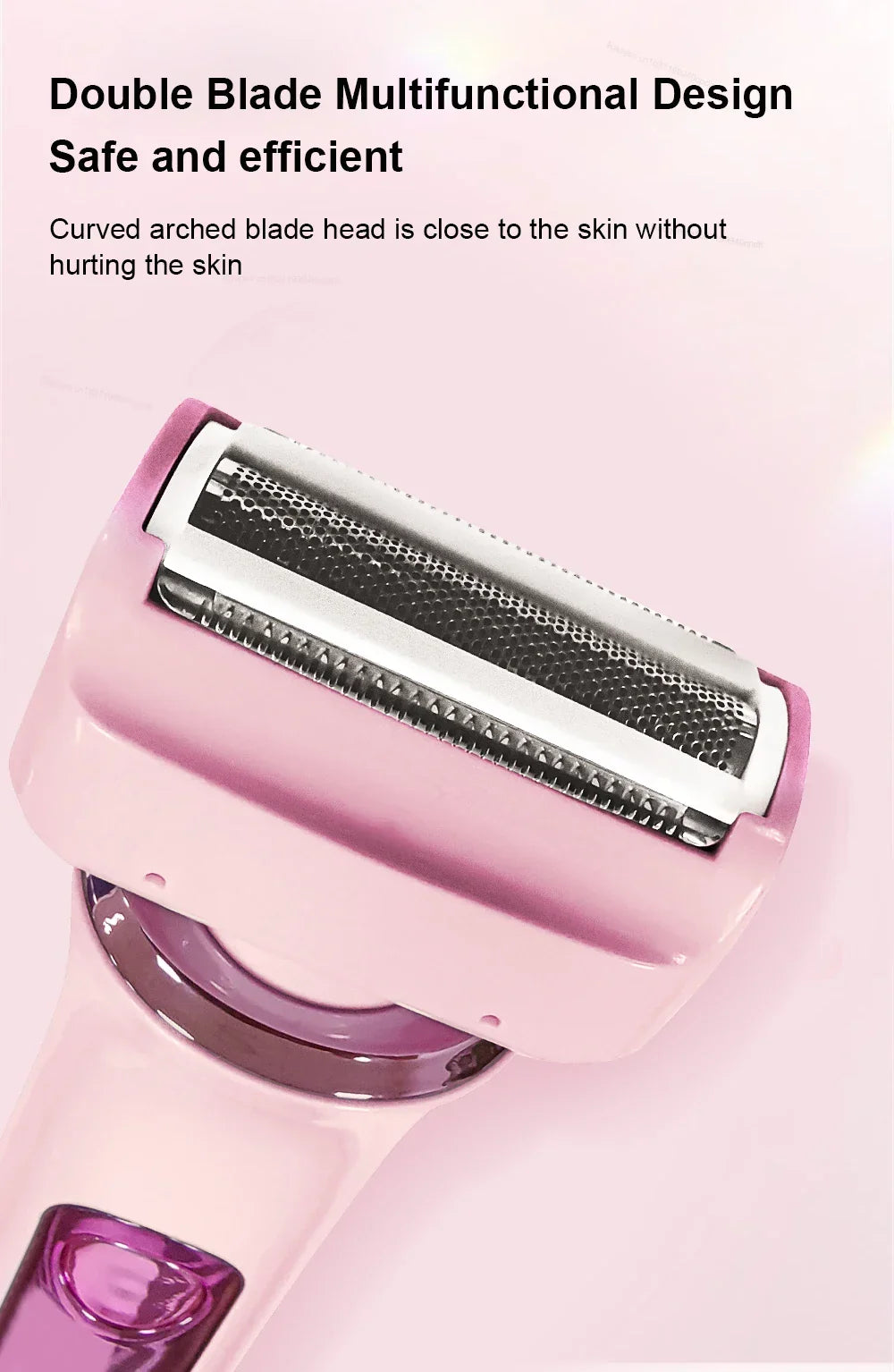 2 in 1 Electric Women Shaver For Bikini Body Leg Armpit Hair Trimmer Dual-Head Ladies Face Mustache Razor Painless Hair Remover
