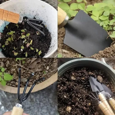 3Pcs/Set Mini Garden Tool Set For Garden Plants Flower Pot Cactus Vegetables Digging Weeding Indoor Small Plants Garden Tools