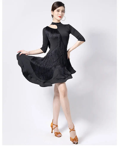 Fashion Latin Dance Wear for Women Latin Dresses Fringes Ballroom Practice Clothes Salsa Samba Dance Costumes