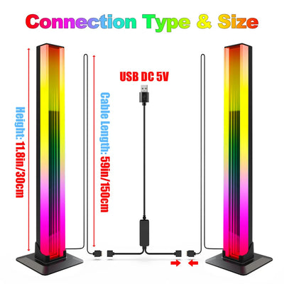 LED Light A Pair RGB Room Decor Abyss Lamp Bluetooth Ambient Night Light Desktop Mood Lighting for TV PC Gaming Backlight
