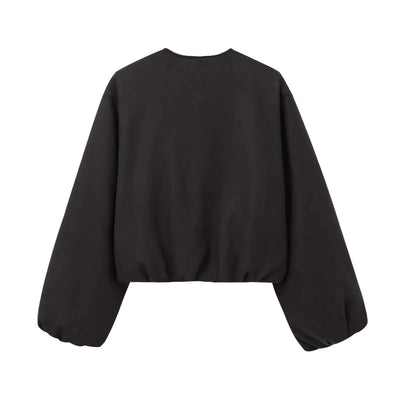 Zipper Bomber Jackets for Women Soft Cropped Long Sleeve Sports