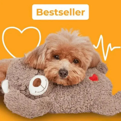 Sleeping Bear Heartbeat Stuffed Plush Toy Soothing Companion For Dogs Cuddly Pillow For Calming And Sleep Aid Pet Comfort Gift