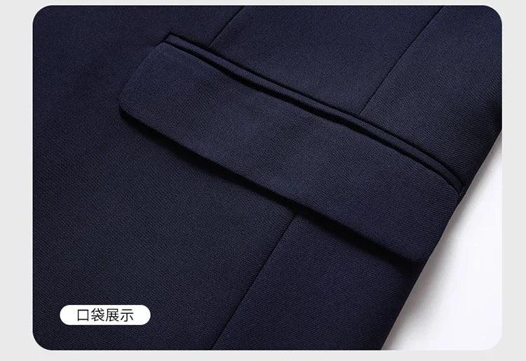 2025 Blazer New Men's Fashion Business Solid Color British Style Professional Work Groom Wedding Dress Best Man Blazer Jacket