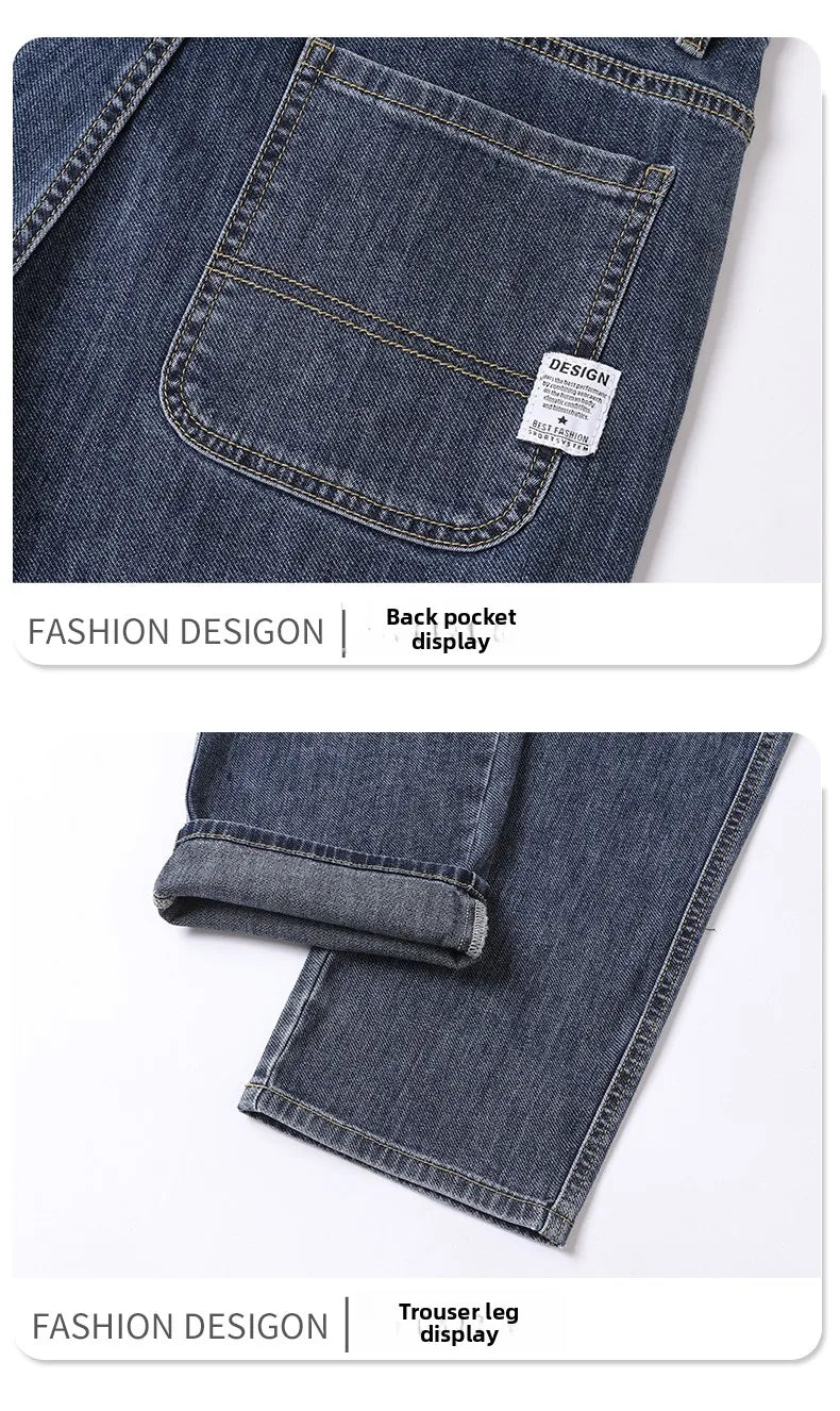 Men's Jeans American High Street Micro-flared Jeans Summer Slim Fashion Brand Pants Retro Washed Straight Pants 2025
