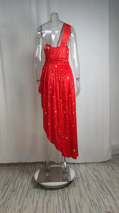 Women Sexy Evening Dresses Sexy Elegant Red Cocktail Party Chic Gala Graduation Luxury Formal Occasion Bridesmaid Gown Dress