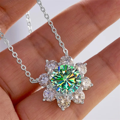 Total 9 carat  Moissanite Solitaire Drop Necklaces Silver Pendant Original Real 925 Silver Chain Jewelry for Women