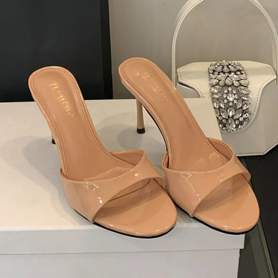 2025 New Slip On Women Stiletto Heels Shoes Female Slides Footwear Luxury Fashion Round Toe Ladies High Heels Pumps Shoes - Elanique